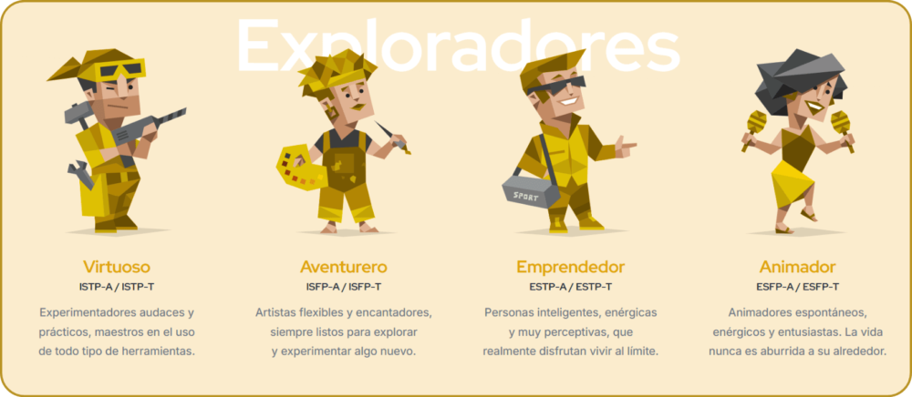 16 personalidades explorador